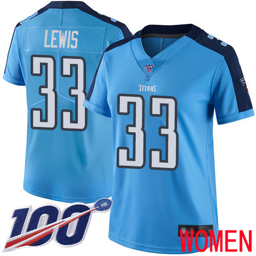 Tennessee Titans Limited Light Blue Women Dion Lewis Jersey NFL Football #33 100th Season Rush Vapor Untouchable->women nfl jersey->Women Jersey